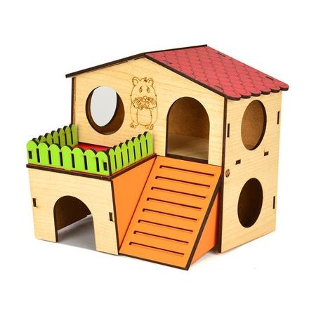 YA016 Çift katlı bahçeli hamster evi