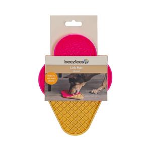 Yavru Köpek Silikon Yaş Mama Yeme Oyuncağı Pembe Dondurma Şeklinde 21x15cm-626854