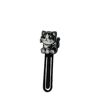 Yeşil Gözlü Siyah Beyaz Kedi Kitap Ayracı Kit019