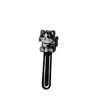 Yeşil Gözlü Siyah Beyaz Kedi Kitap Ayracı Kit019