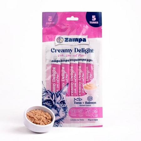Zampa Creamy Delight Ton Balıklı & Somonlu Kedi Krema Ödül Maması - 16g x 5 sfrp-ZCD8160