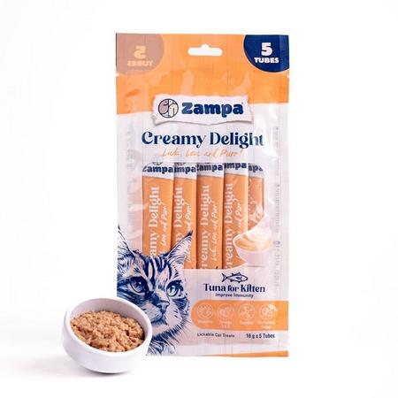 Zampa Creamy Delight Yavru Kediler için Ton Balıklı Krema Ödül Maması - 16g x 5 sfrp-ZCD8191