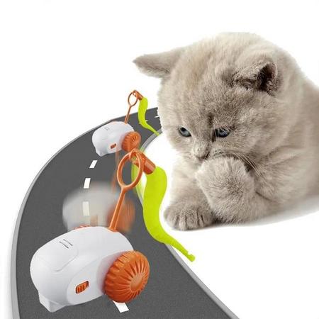 Zampa Şarjlı Hareketli Araba Kedi Oyuncağı, 8cm, Turuncu, Yeşil, Gri sfrp-GU013