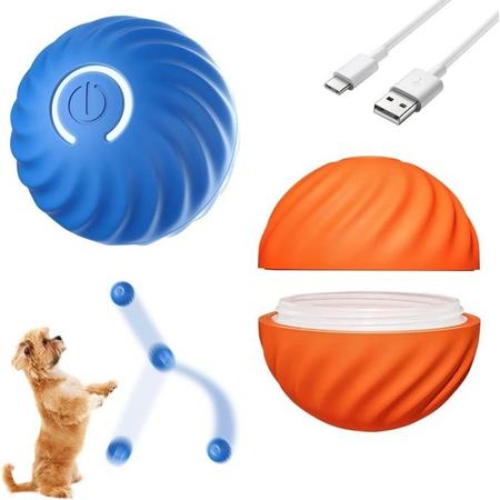 Zampa Zıplayan Şarjlı Hareketli Akıllı Köpek Oyun Topu, 5cm, Mavi, Turuncu sfrp-BZ067