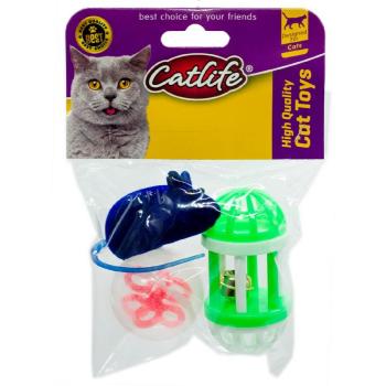 202463-CATLİFE 3'lü paket Zilli  kedi oyuncağı