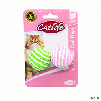 203111-CATLİFE   Kediler için 2'li renkli top oyuncak
