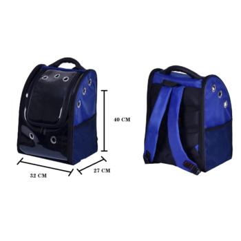 cha-8070 kedi&köpek deri sırt çantası mavi