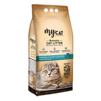 mycat (10 LT) bentonit kedi kumu marsilya sabun kokulu ( kalın tane )