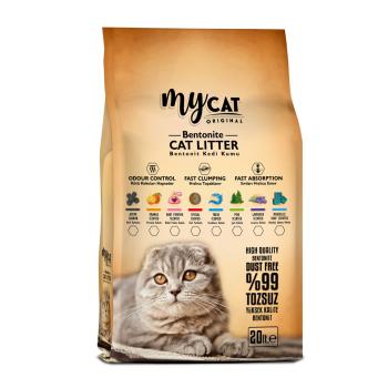 mycat (20 LT) bentonit kedi kumu fresh kokulu ( ince tane )