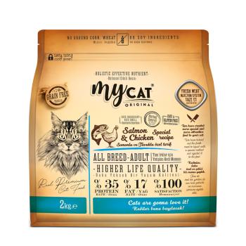 mycat low grain somonlu ve tavuklu all breed-tüm ırklar için kedi (2kg)