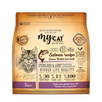 mycat low grain somon balıklı sterilised kedi maması(2kg)