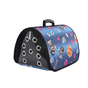 sevimli köpek desenli kuş gözü flaybag taşıma çantası