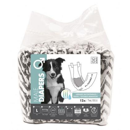 brsp 10116399 M-PETS DIAPERS ERKEK KÖPEKLER İÇİN KÜLOT BEZ (L) 12Lİ