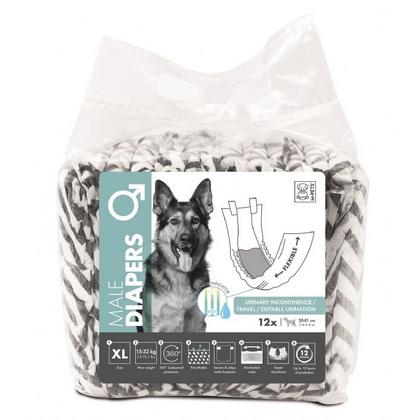 brsp 10116499 M-PETS DIAPERS ERKEK KÖPEKLER İÇİN KÜLOT BEZ (XL) 12'Lİ