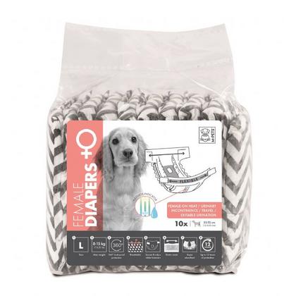 brsp 10116899 M-PETS DIAPERS DİŞİ KÖPEKLER İÇİN KÜLOT BEZ (L) 10LU