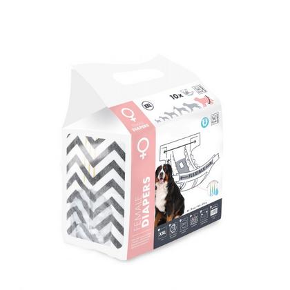 BRSP-10124699 M-PETS DIAPERS DİŞİ KÖPEKLER İÇİN KÜLOT BEZ (XXL) 10LU