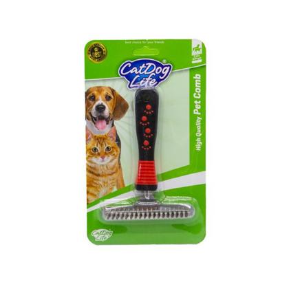 brsp 203741-CATDOGLİFE KEDİ ve KÖPEKLER İÇİN ÇİFT SIRALI TIRMIK TARAK 11X16CM