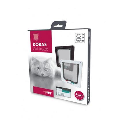 BRSP-20800001 M-PETS DORAS KEDİ KAPISI 4 YOLLU WHİTE 197MMX190MM