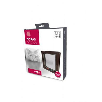 BRSP-20800314 M-PETS DORAS KEDİ KAPISI 4 YOLLU BROWN 250MMX233MM