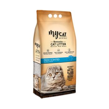 mycat (10 LT) bentonit kedi kumu fresh kokulu ( ince tane)