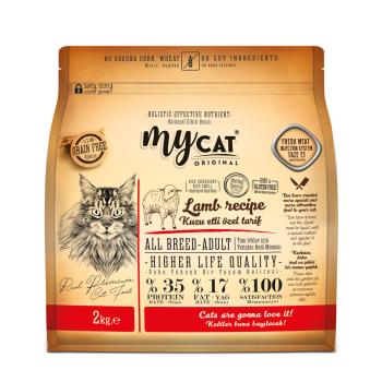 mycat low grain kuzu etli all breed-tüm ırklar için kedi maması (2kg)