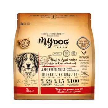 mydog low grain sığır ve kuzu etli  large breed-büyük ırk yetişkin köpek maması 3kg