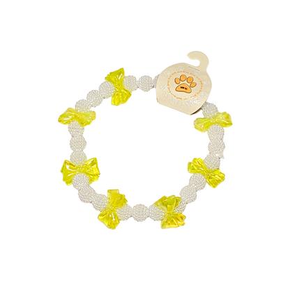 Sarı Kurdeleli Kolye S